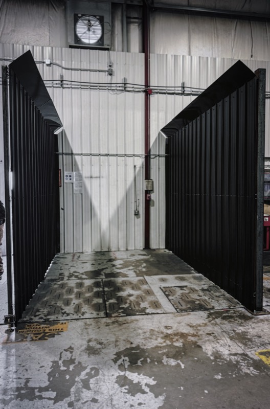 Interior of a custom blast booth